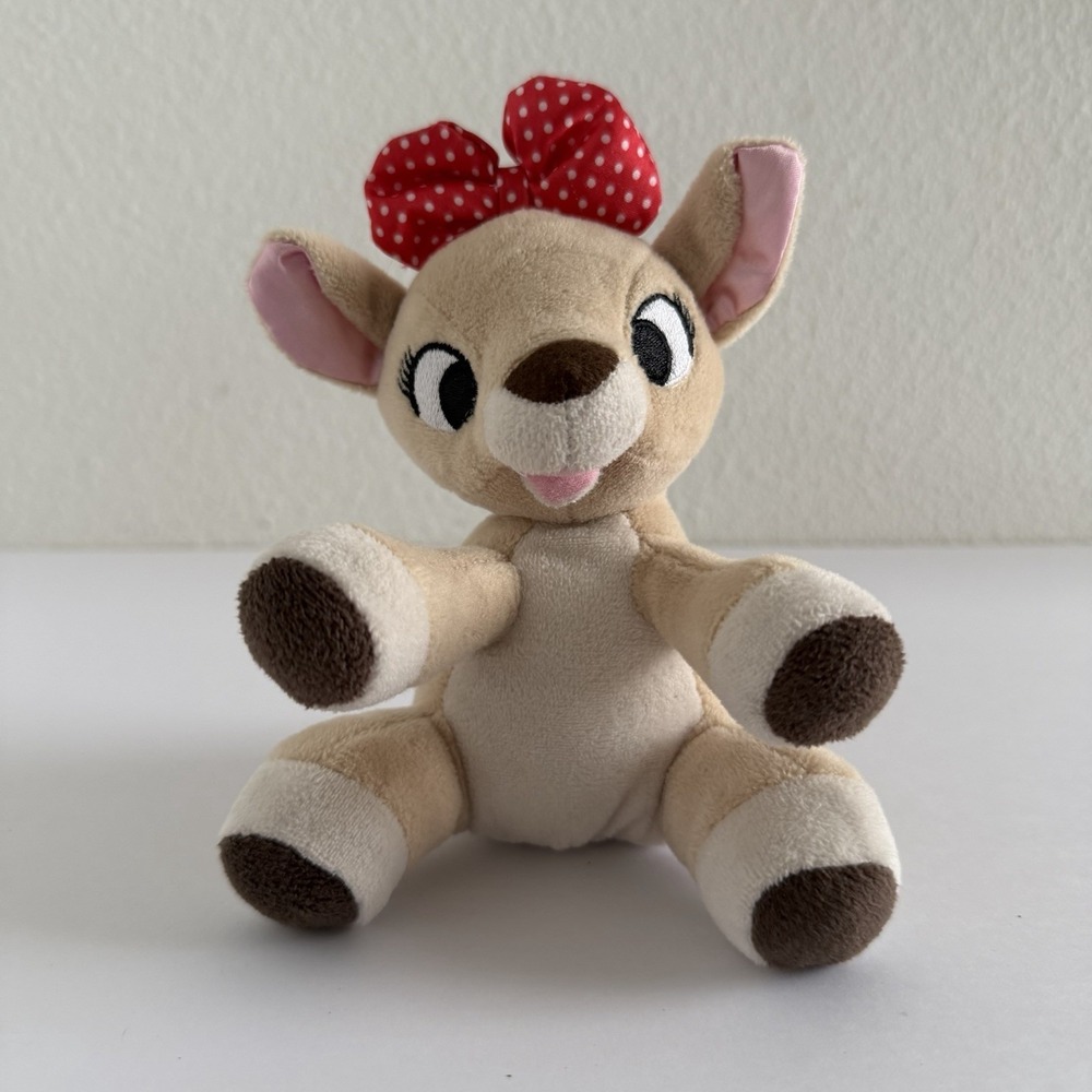 Rudolph The Red Nose Reindeer Clarice Rattle Plush Stuffed Animal Baby Toy 5"